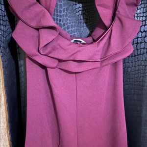 Burgundy long party dress